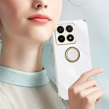 XINLI For Xiaomi 14T Case Ring Kickstand Electroplating TPU Phone Cover