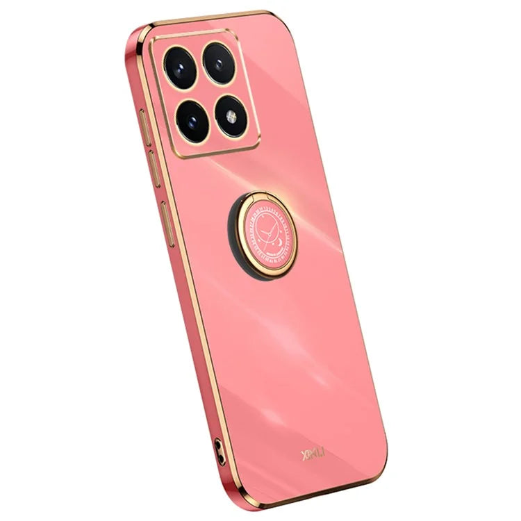 XINLI For Xiaomi 14T Case Ring Kickstand Electroplating TPU Phone Cover