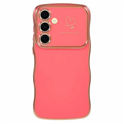 For Samsung Galaxy A54 5G Case Love Hearts TPU Phone Cover Curly Wave Frame Large Window