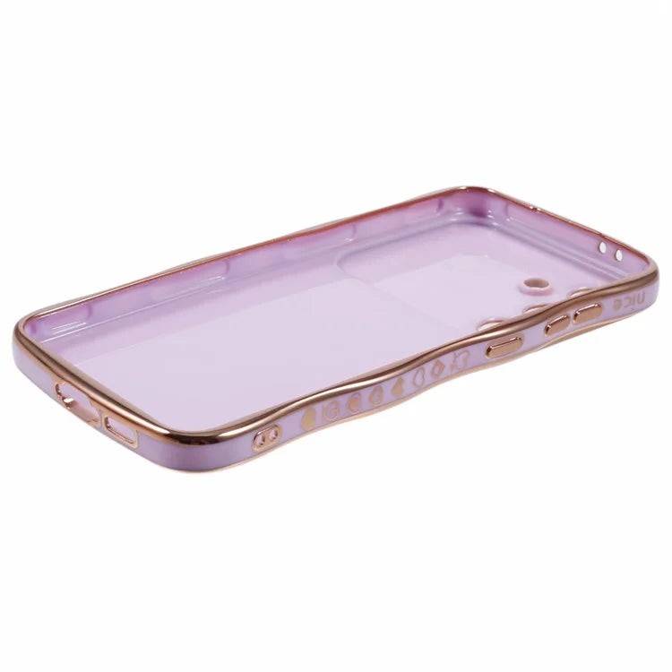 For Samsung Galaxy A54 5G Case Love Hearts TPU Phone Cover Curly Wave Frame Large Window