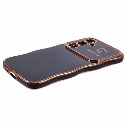 For Samsung Galaxy A35 5G Case Love Hearts TPU Phone Cover Curly Wave Frame Large Window