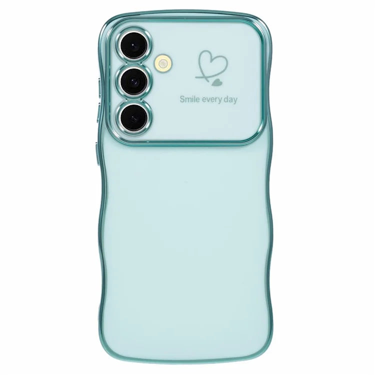 For Samsung Galaxy A35 5G Case Love Hearts TPU Phone Cover Curly Wave Frame Large Window