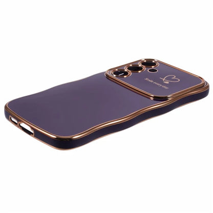 For Samsung Galaxy A14 4G / 5G Case Love Hearts TPU Phone Cover Curly Wave Frame Large Window