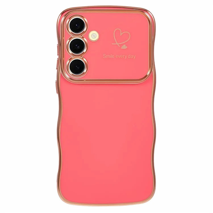 For Samsung Galaxy A14 4G / 5G Case Love Hearts TPU Phone Cover Curly Wave Frame Large Window
