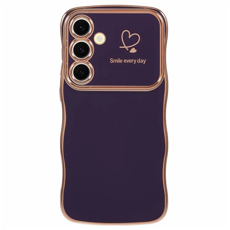 For Samsung Galaxy A15 4G / 5G Case Love Hearts TPU Phone Cover Curly Wave Frame Large Window