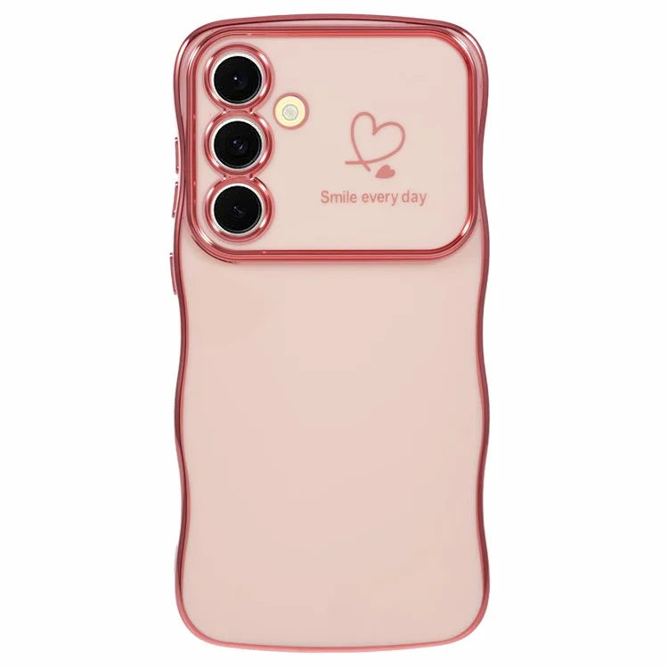 For Samsung Galaxy A15 4G / 5G Case Love Hearts TPU Phone Cover Curly Wave Frame Large Window