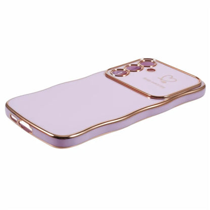 For Samsung Galaxy A55 5G Case Love Hearts TPU Phone Cover Curly Wave Frame Large Window