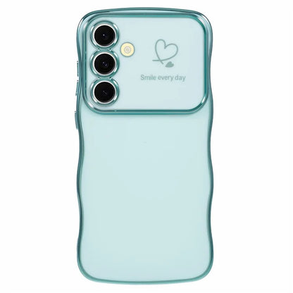 For Samsung Galaxy A55 5G Case Love Hearts TPU Phone Cover Curly Wave Frame Large Window