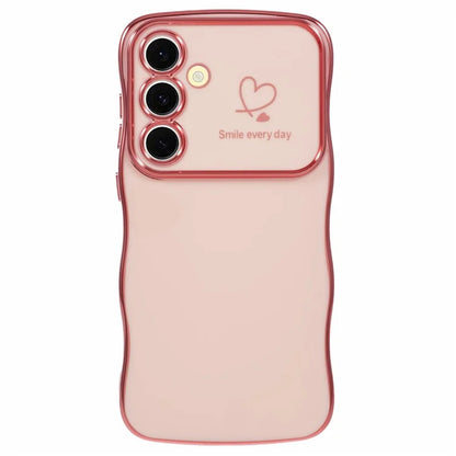 For Samsung Galaxy S24 Case Love Hearts TPU Phone Cover Curly Wave Frame Large Window