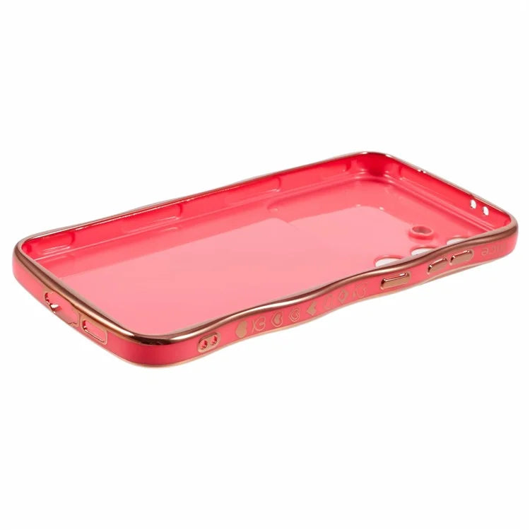 For Samsung Galaxy S24 Case Love Hearts TPU Phone Cover Curly Wave Frame Large Window