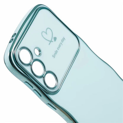 For Samsung Galaxy S24 Case Love Hearts TPU Phone Cover Curly Wave Frame Large Window