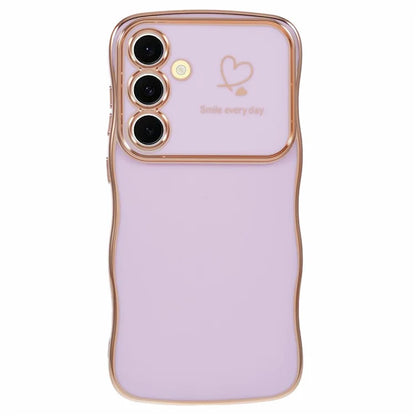 For Samsung Galaxy S23 FE Case Love Hearts TPU Phone Cover Curly Wave Frame Large Window