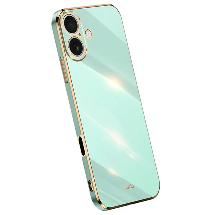 XINLI For iPhone 16 Plus Case TPU Phone Cover with Electroplating Frame
