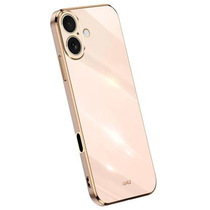 XINLI For iPhone 16 Plus Case TPU Phone Cover with Electroplating Frame