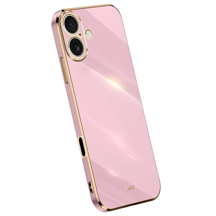 XINLI For iPhone 16 Plus Case TPU Phone Cover with Electroplating Frame