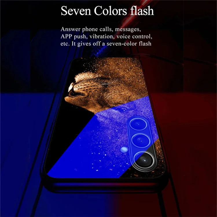 For Samsung Galaxy S24 FE Case Call Flash Series Pattern Printing Tempered Glass + TPU Combo Phone Case