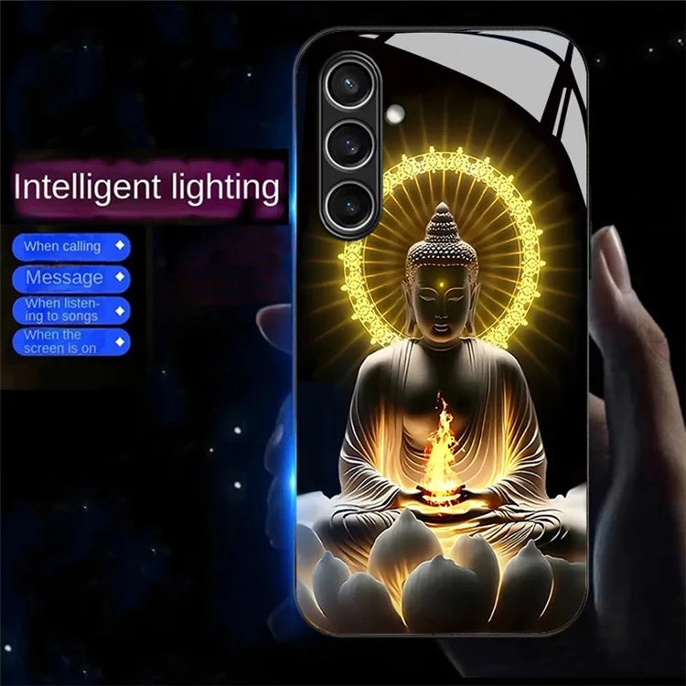 For Samsung Galaxy S24 FE Case Call Flash Series Pattern Printing Tempered Glass + TPU Combo Phone Case