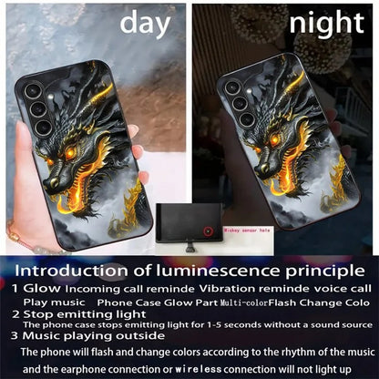 For Samsung Galaxy S24 FE Case Call Flash Series Pattern Printing Tempered Glass + TPU Combo Phone Case
