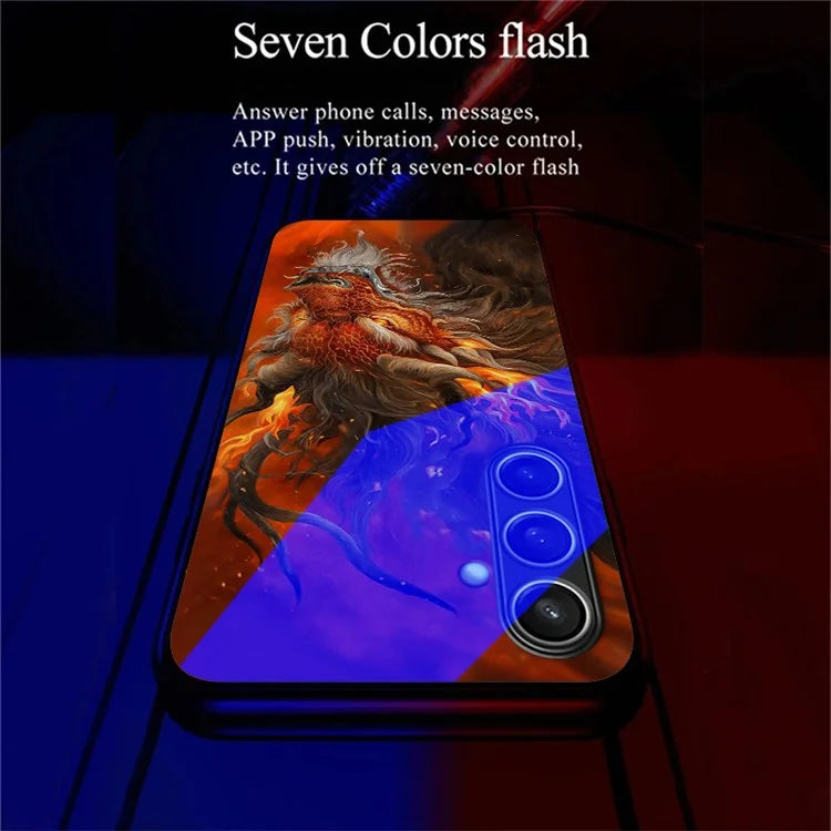 For Samsung Galaxy S24 FE Case Call Flash Series Pattern Printing Tempered Glass + TPU Combo Phone Case
