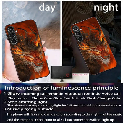 For Samsung Galaxy S24 FE Case Call Flash Series Pattern Printing Tempered Glass + TPU Combo Phone Case