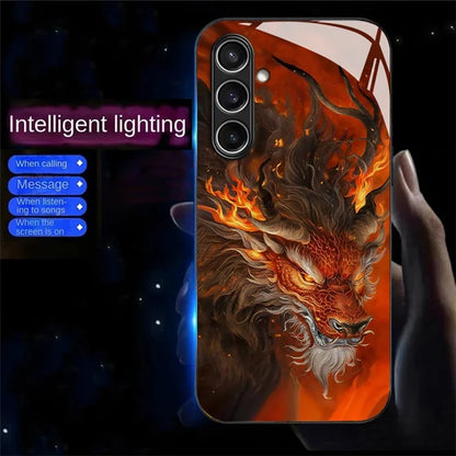 For Samsung Galaxy S24 FE Case Call Flash Series Pattern Printing Tempered Glass + TPU Combo Phone Case