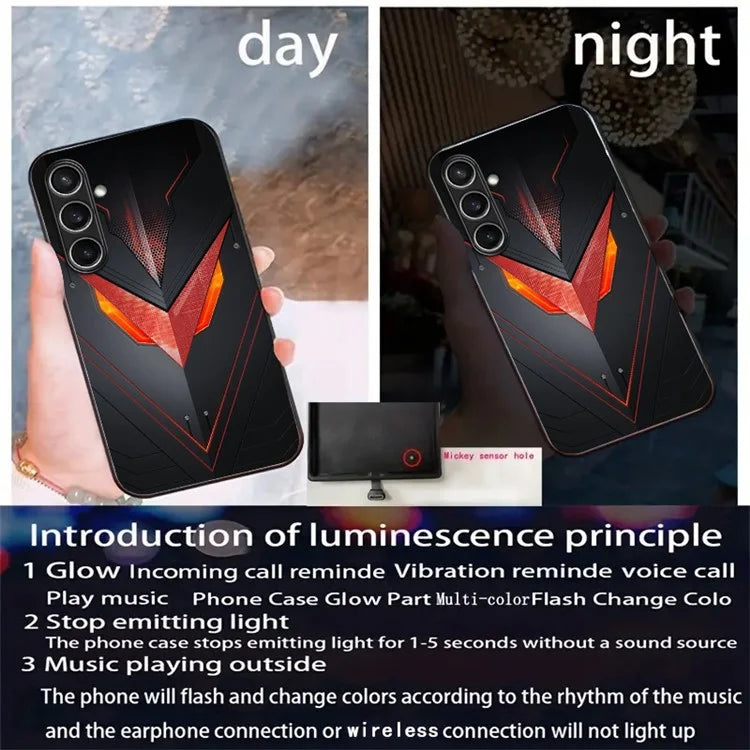 For Samsung Galaxy S24 FE Case Call Flash Series Pattern Printing Tempered Glass + TPU Combo Phone Case