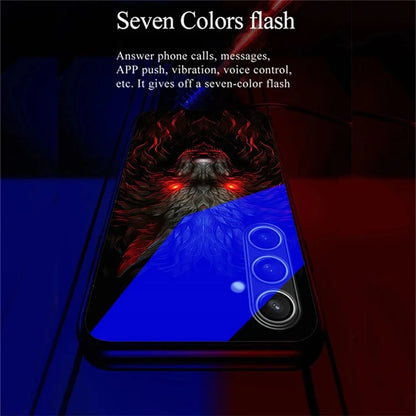 For Samsung Galaxy S24 FE Case Call Flash Series Pattern Printing Tempered Glass + TPU Combo Phone Case