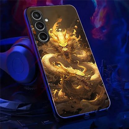 For Samsung Galaxy S24 FE Case Call Flash Series Pattern Printing Tempered Glass + TPU Combo Phone Case