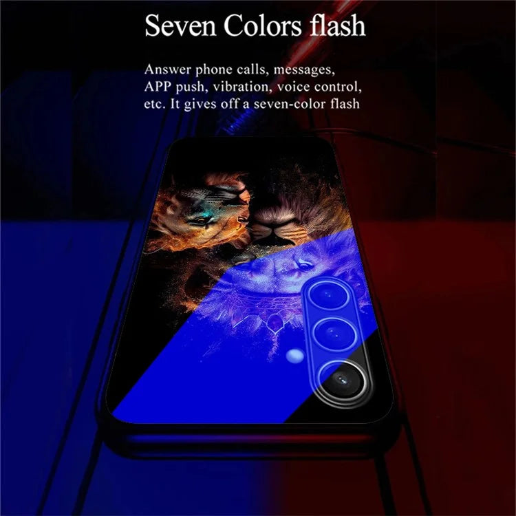 For Samsung Galaxy S24 FE Case Call Flash Series Pattern Printing Tempered Glass + TPU Combo Phone Case