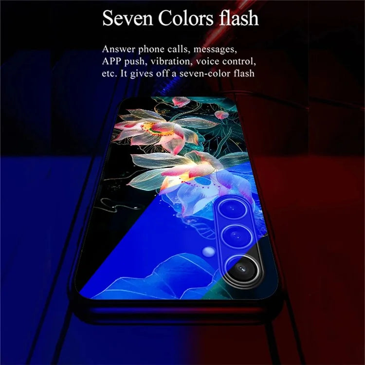 For Samsung Galaxy S24 FE Case Call Flash Series Pattern Printing Tempered Glass + TPU Combo Phone Case