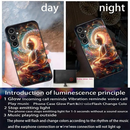 For Samsung Galaxy S24 FE Case Call Flash Series Pattern Printing Tempered Glass + TPU Combo Phone Case