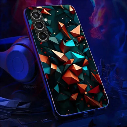 For Samsung Galaxy A35 5G Case Call Flash Series Pattern Printing Tempered Glass + TPU Combo Phone Case