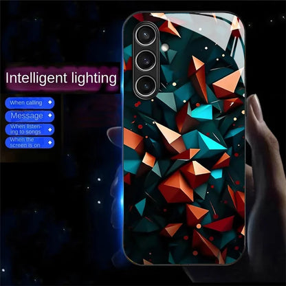 For Samsung Galaxy A35 5G Case Call Flash Series Pattern Printing Tempered Glass + TPU Combo Phone Case