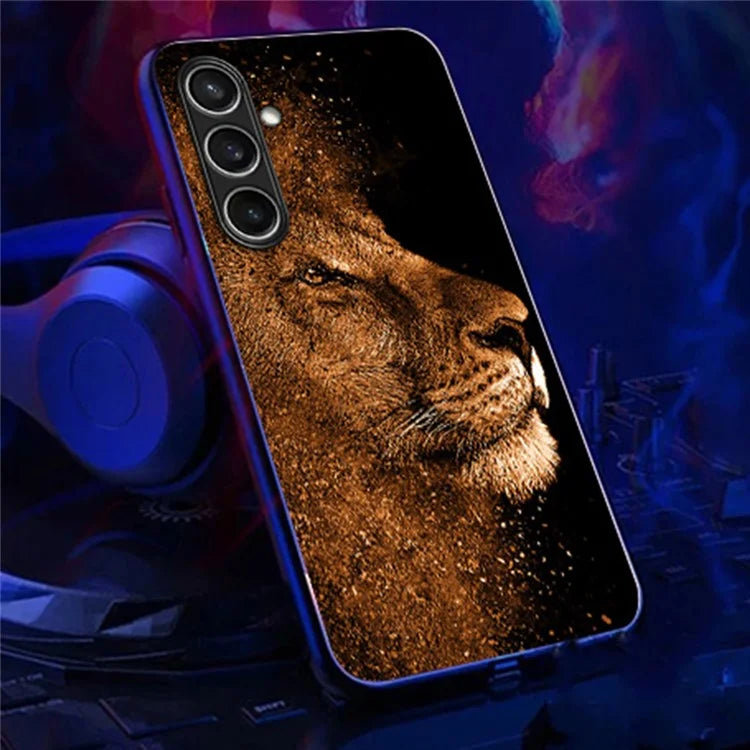 For Samsung Galaxy A35 5G Case Call Flash Series Pattern Printing Tempered Glass + TPU Combo Phone Case