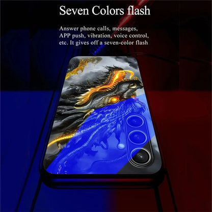 For Samsung Galaxy A35 5G Case Call Flash Series Pattern Printing Tempered Glass + TPU Combo Phone Case