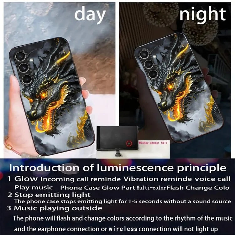For Samsung Galaxy A35 5G Case Call Flash Series Pattern Printing Tempered Glass + TPU Combo Phone Case