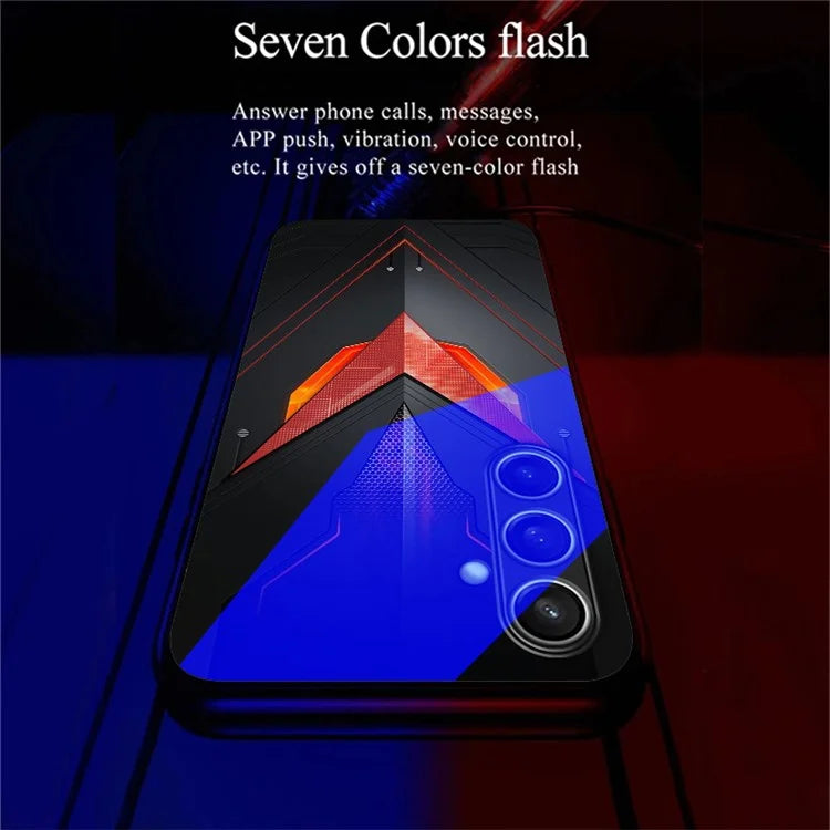 For Samsung Galaxy A35 5G Case Call Flash Series Pattern Printing Tempered Glass + TPU Combo Phone Case