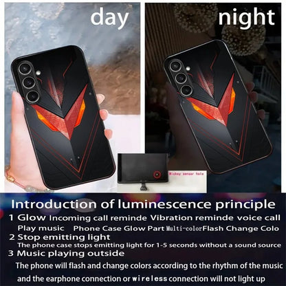 For Samsung Galaxy A35 5G Case Call Flash Series Pattern Printing Tempered Glass + TPU Combo Phone Case
