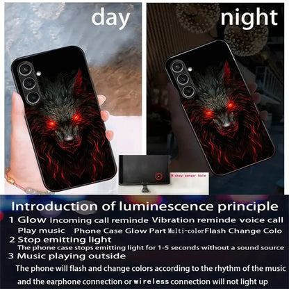 For Samsung Galaxy A35 5G Case Call Flash Series Pattern Printing Tempered Glass + TPU Combo Phone Case