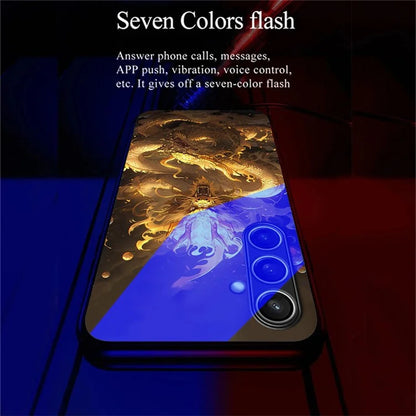 For Samsung Galaxy A35 5G Case Call Flash Series Pattern Printing Tempered Glass + TPU Combo Phone Case