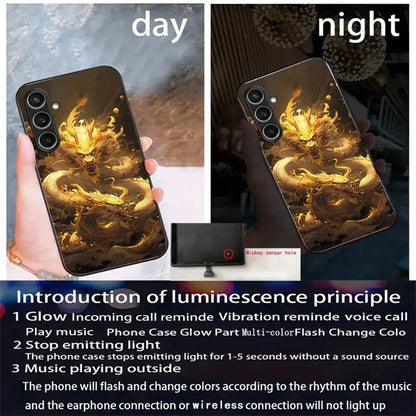 For Samsung Galaxy A35 5G Case Call Flash Series Pattern Printing Tempered Glass + TPU Combo Phone Case
