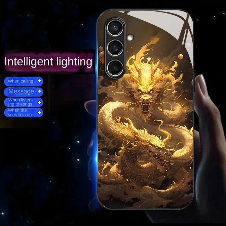 For Samsung Galaxy A35 5G Case Call Flash Series Pattern Printing Tempered Glass + TPU Combo Phone Case