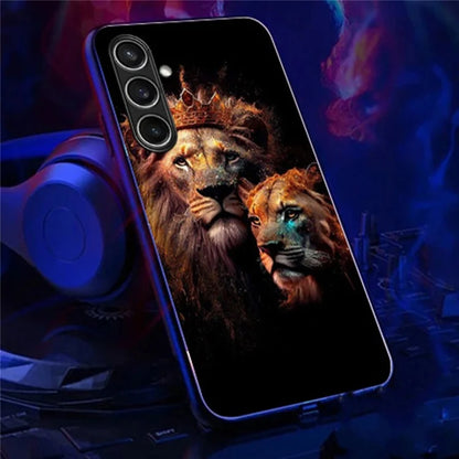 For Samsung Galaxy A35 5G Case Call Flash Series Pattern Printing Tempered Glass + TPU Combo Phone Case