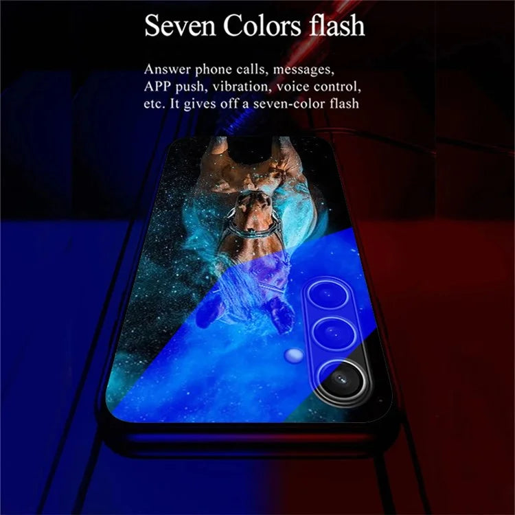 For Samsung Galaxy A35 5G Case Call Flash Series Pattern Printing Tempered Glass + TPU Combo Phone Case