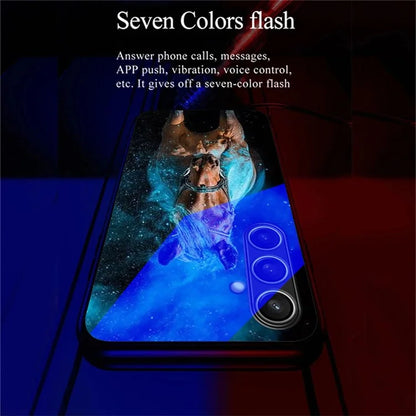 For Samsung Galaxy A35 5G Case Call Flash Series Pattern Printing Tempered Glass + TPU Combo Phone Case