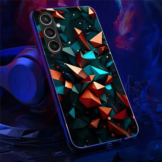 For Samsung Galaxy A55 5G Case Call Flash Series Pattern Printing Tempered Glass + TPU Combo Phone Case