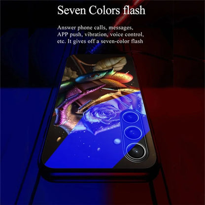 For Samsung Galaxy A55 5G Case Call Flash Series Pattern Printing Tempered Glass + TPU Combo Phone Case