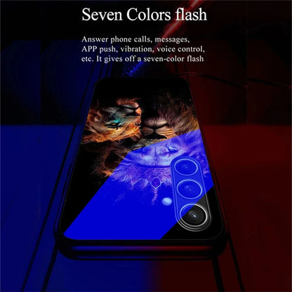 For Samsung Galaxy A55 5G Case Call Flash Series Pattern Printing Tempered Glass + TPU Combo Phone Case
