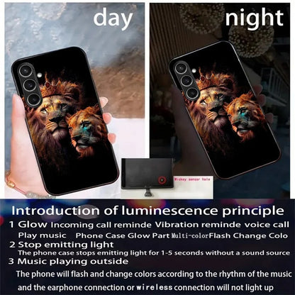 For Samsung Galaxy A55 5G Case Call Flash Series Pattern Printing Tempered Glass + TPU Combo Phone Case