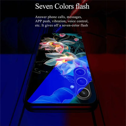 For Samsung Galaxy A55 5G Case Call Flash Series Pattern Printing Tempered Glass + TPU Combo Phone Case